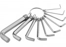 Набор ключей имбусовых HEX, 1.5-10 мм, CrV, 10 шт, никелированный, на кольце Sparta 112685