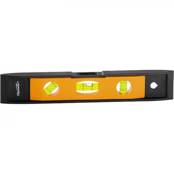 Уровень, 225 мм, 3 глазка, пластмассовый Торпедо (II) Sparta 346055