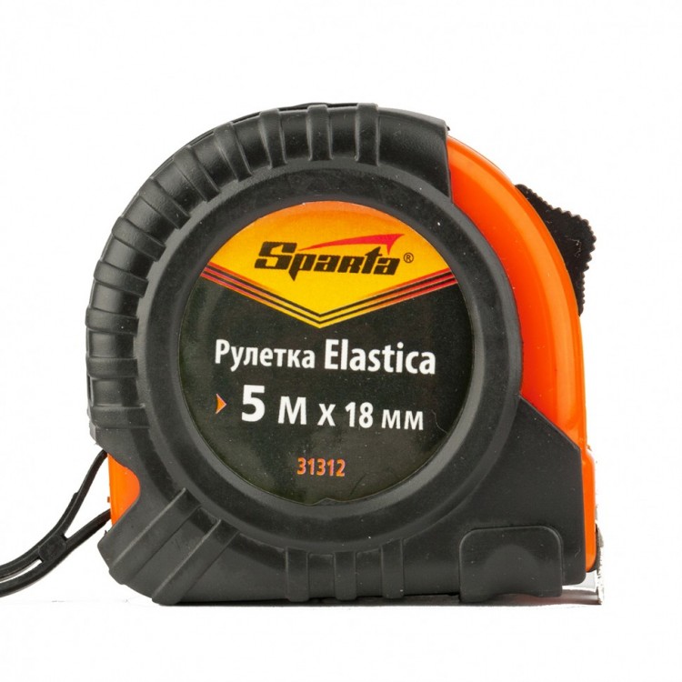 Рулетка Elastica,5 м х 18 мм,обрезиненный корпус Sparta 31312 по цене ...
