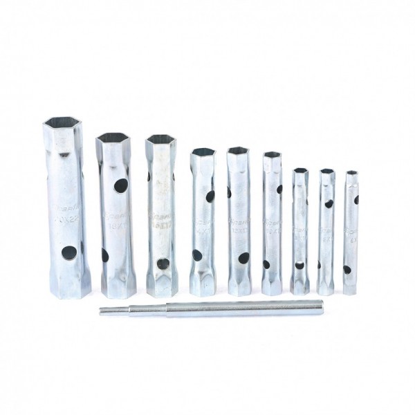 Набор ключей-трубок торцевых, 6 - 22 мм, вороток, оцинкованные, 9 шт. Sparta 137525