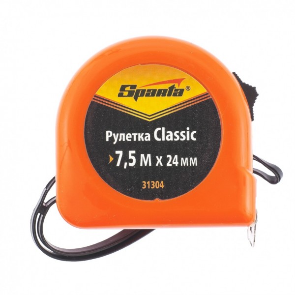 Рулетка Classic,7,5 м х 24 мм,пластиковый корпус Sparta 31304