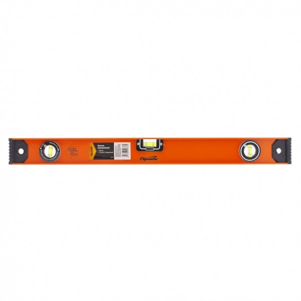 Уровень алюминиевый Рельс, 600 мм, 3 глазка (1 поворотный) Sparta 34046