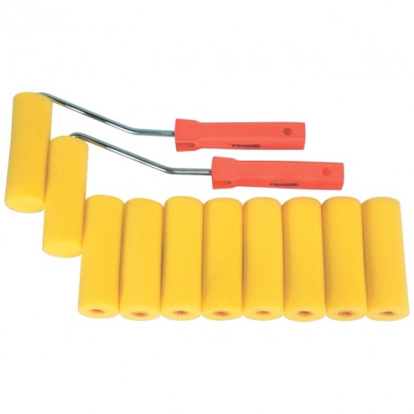 Набор мини-валиков Поролон, 100 мм, D 35 мм, D ручки 6 мм, 10 шт, 2 бюгеля Sparta 802835