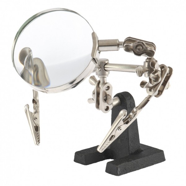 Зажим для пайки Третья рука с лупой Sparta 914605