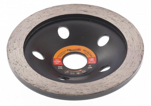 Чашка алмазная зачистная, 125 мм, сплошная Sparta 729935