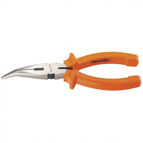 Длинногубцы изогнутые Classic, 160 мм, шлифованные, пластмассовые рукоятки Sparta 17411