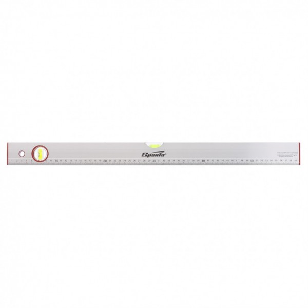 Уровень алюминиевый, 600 мм, 2 глазка, линейка Sparta 35106