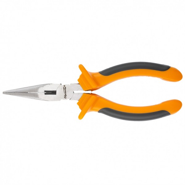 Длинногубцы прямые, Comfort, 200 мм, шлифованные, двухкомпонентные рукоятки Sparta 17169