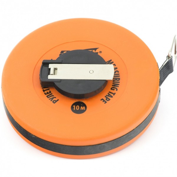 Рулетка геодезическая, 10 м х 12,5 мм, лента ПВХ, закрытый круглый корпус Sparta 312115