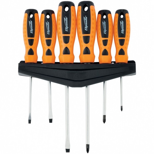 Набор отверток Point, CrV, двухкомпонентные рукоятки, 6 шт, Sparta 11782