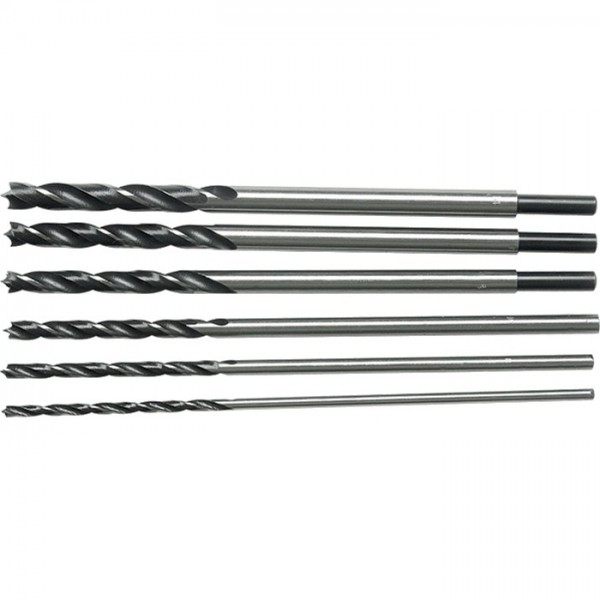 Набор сверл по дереву, 6-8-10-12-13-14 мм, L 300 мм, 6 шт, цилиндрический хвостовик Sparta 702305