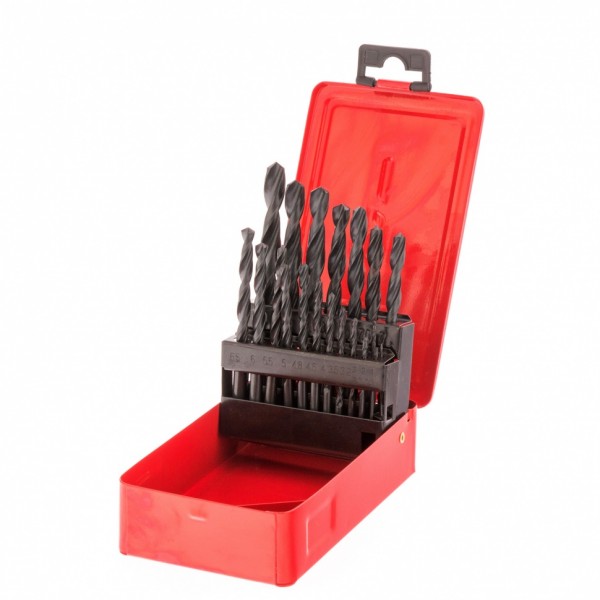 Набор сверл по металлу, 1-10 мм, (через 0.5 мм +3.2 и 4.8 мм), HSS, 21 шт, металлический бокс, цилиндрический хвостовик Sparta 723755