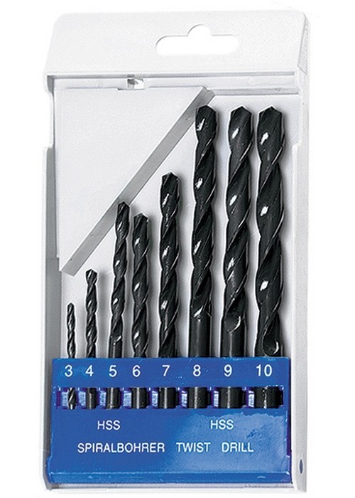 Набор сверл по металлу, 3-10 мм, (через 1 мм), HSS, 8 шт, цилиндрический хвостовик Sparta 723205